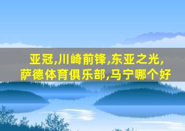 亚冠,川崎前锋,东亚之光,萨德体育俱乐部,马宁哪个好